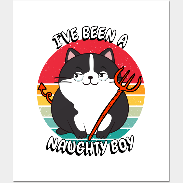 Cute fat Cat is a naughty boy Wall Art by Pet Station